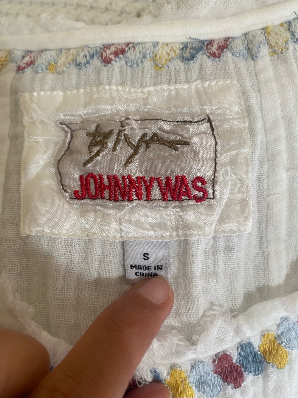 Johnny Was Cotton Gauze Embroidered Dress - Picture 2 of 9